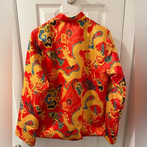 Reversible Traditional Asian Silk Print Jacket Coat - Picture 2 of 4